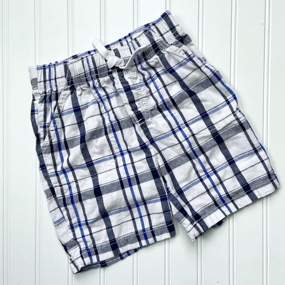 •jumping beans• blue/white plaid shorts